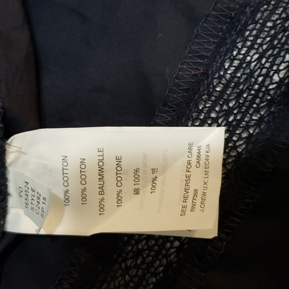J. Crew Embroidered Top, Color Navy, Size 0P - Picture 16 of 16
